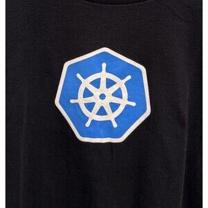 Kubernetes Mens XL Logo T-Shirt DevOps Cloud Native Tee Tech Black